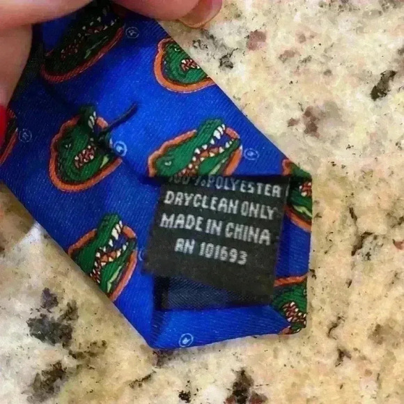 Mens Florida State Gators Blue Logo Tie Classic Length - Picture 4 of 4